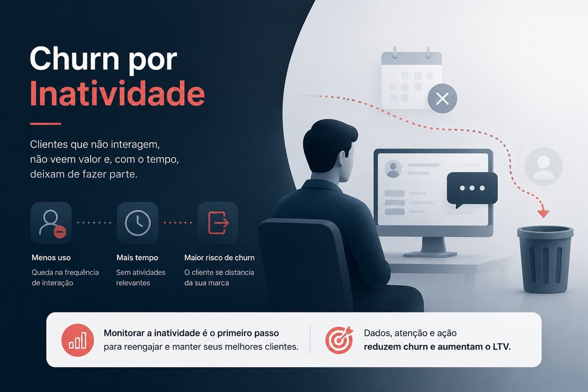 Linha do tempo de inatividade de usuários em SaaS com marcos de 7, 21 e 30 dias